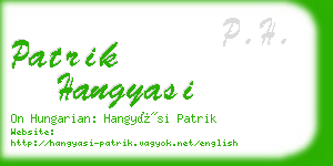 patrik hangyasi business card